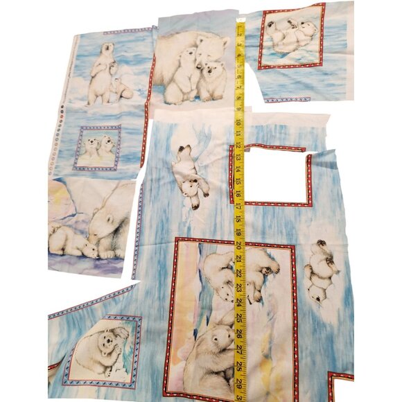 Polar Bear-Themed Cotton Fabric Quilt Squares Panel Bundle - Picture 2 of 16